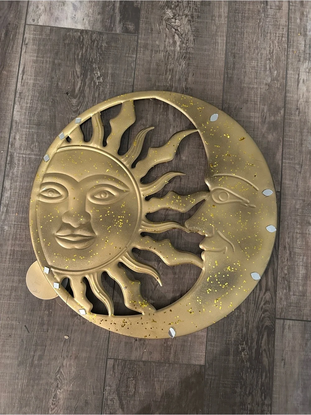 Sun and Moon Metal Wall Decor - Gold 18 inches round
